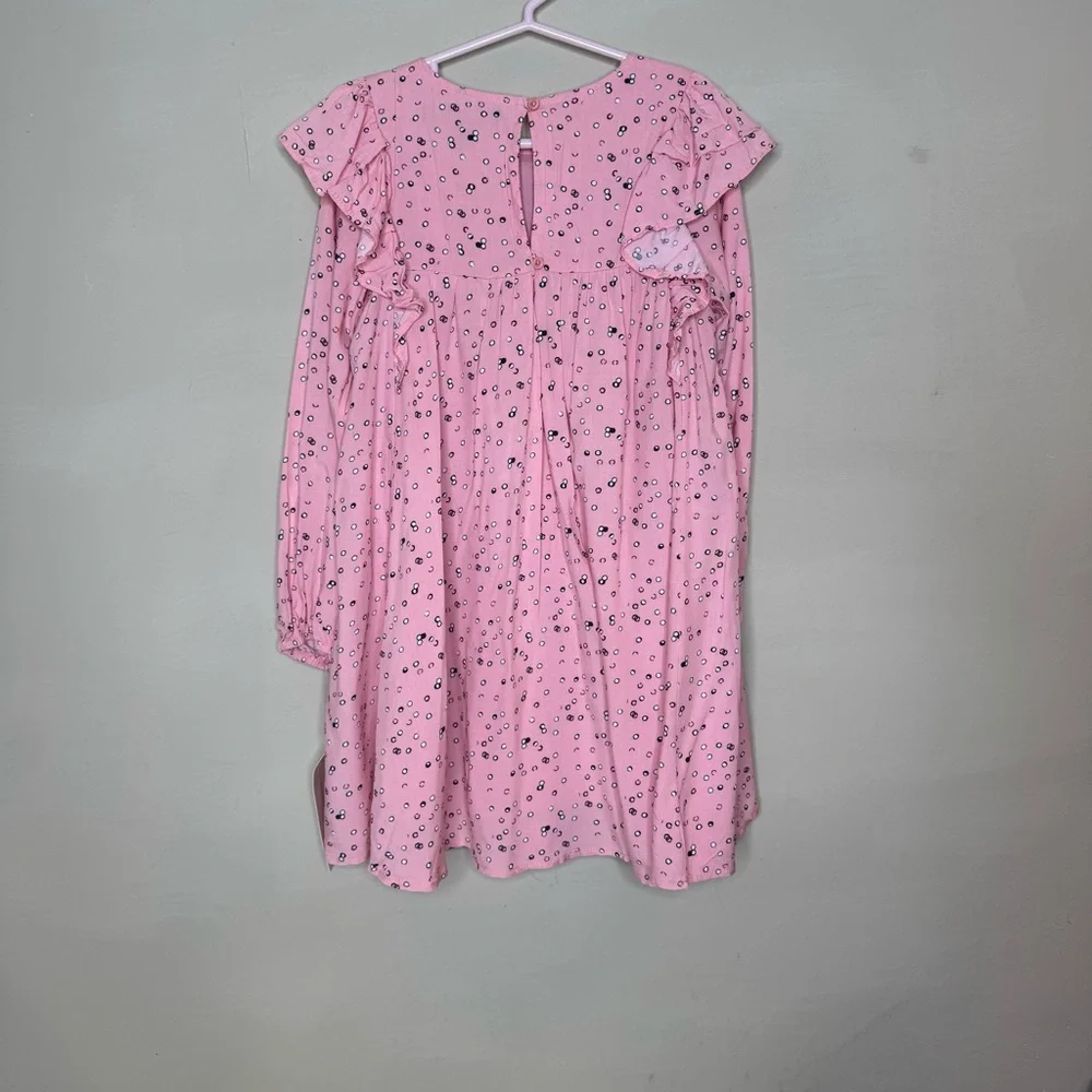French Connection Pink Dotted Ruffle Dress size s=4/5 - Picture 3 of 6